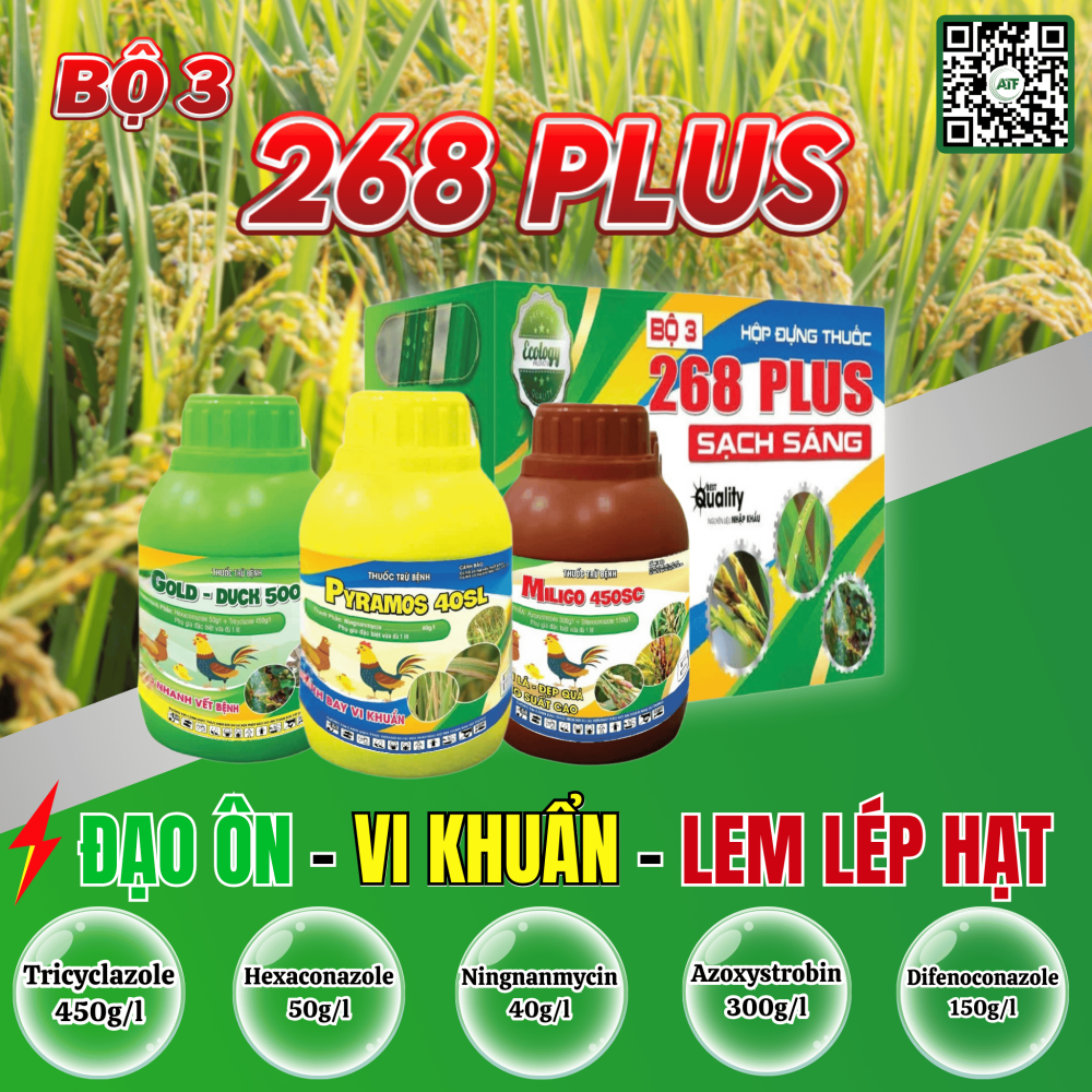 Bộ 3 268 PLUS - Đạo Ôn  - Vi Khuẩn - Lem Lép Hạt/450ml